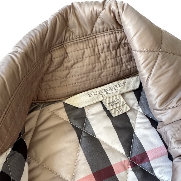 Burberry Jackets & Blazers - BURBERRY BRIT Women's Brown Diamond Quilted Jacket Nova Check Trim Size XS